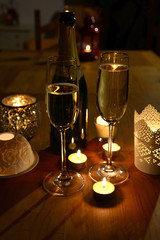 Sekt Silvester candle light