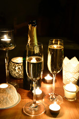 Sekt Silvester candle light