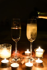 Sekt Silvester candle light