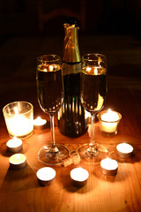 Sekt Silvester candle light