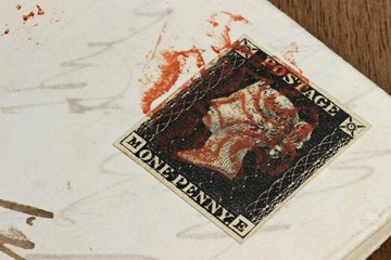 One Penny Black auf Faltbrief