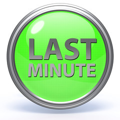 Last minute circular icon on white background