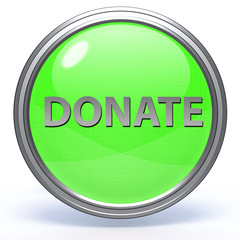 Donate circular icon on white background
