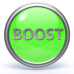 Boost circular icon on white background