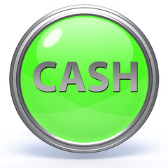 Cash circular icon on white background