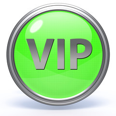 Vip circular icon on white background