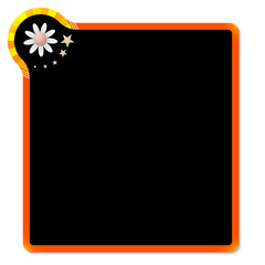 red frame with yellow corner and flower