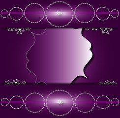 purple color frame with diamond rings and stars