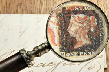 One Penny Black auf Faltbrief