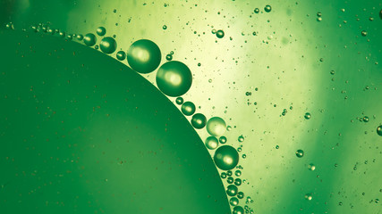 Water, air and oil mixed for a bubbly effect