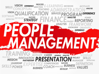 Word cloud of People Management related items, vector
