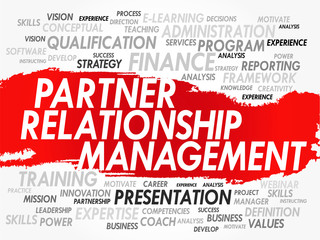 Word cloud Partner Relationship Management related items, vector