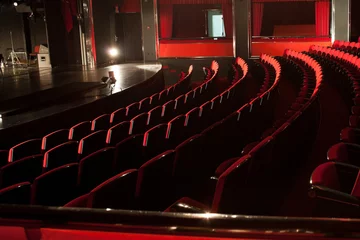 Light filtering roller blinds Theater red theater seats