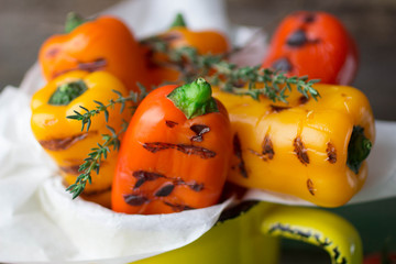 baked colorful bell peppers