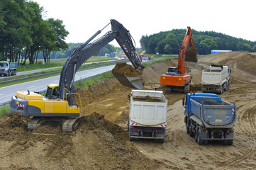 Autobahn A8 mit Baustelle