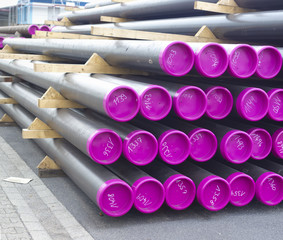 stacked pvc pipes