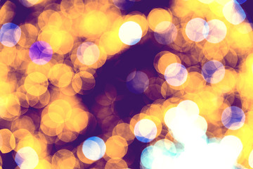 Abstract Vintage City Lights Bokeh Background