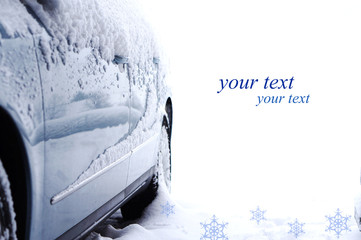 Auto im Schnee-Textfreiraum