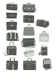 Silhouettes of men's handbags