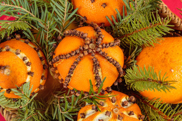 Fototapeta na wymiar Christmas ornament with orange