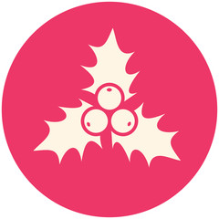 Christmas holly icon