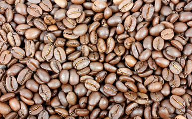 Coffee beans closeup background