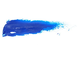 blue grunge brush strokes oil paint isolated on white