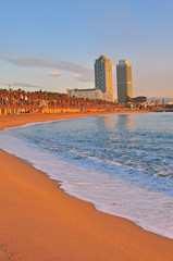 Naklejka premium Barcelona beach