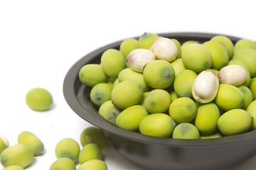 Green Lotus seeds in the bowl