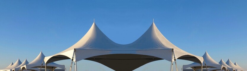 row of white tent tops - 75275233