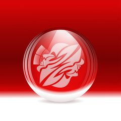 Vector snow globe with a zodiac sign Gemini