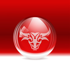 Vector snow globe with a zodiac sign Taurus