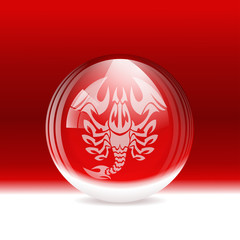 Vector snow globe with a zodiac sign Scorpio