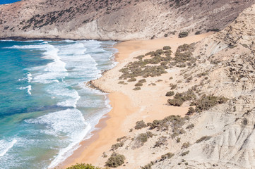 The beach Potamos at the northwest coast of Gavdos