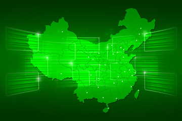 China Map World map News Communication green