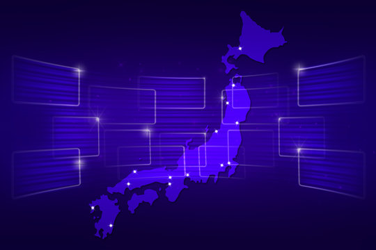 Japan Map World map News Communication blue