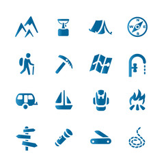 Hiking set icons