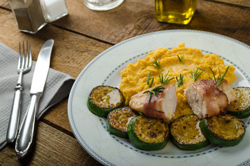 Chicken Breast with Black Forest ham and pea puree