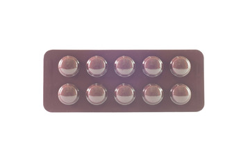 Medicine tablet in brown blister pack