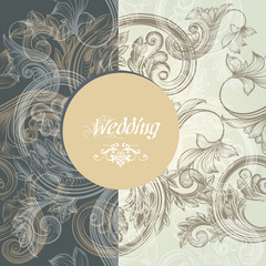 Floral wedding greeting card