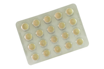 Herb tablet in blister pack