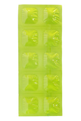 Tablet in Green aluminum foil strip