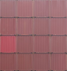 Naklejka premium Colorful stack of container shipping at dockyard