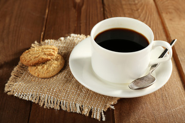 Cup of coffee with cookies
