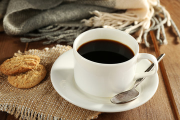 Cup of coffee with cookies