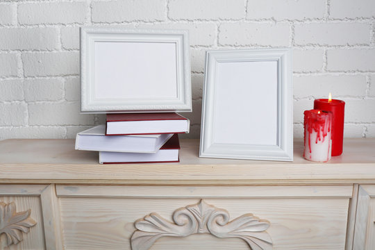 Photo frames with candles