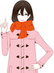 女性　マフラー　ポイント