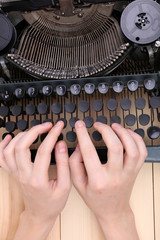 Antique Typewriter. Vintage Typewriter Machine close-up