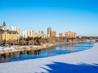 Saskatchewan River valley and Saskatoon skyline