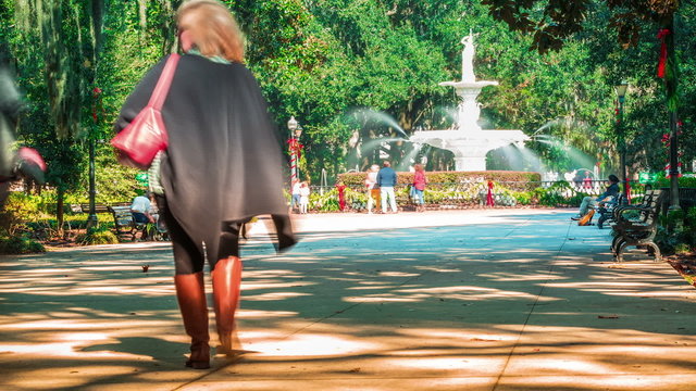 Timelapse of the iconic Forsyth Park fountain in Savannah GA